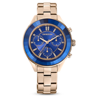 Octea Lux Sport watch, Metal bracelet, Blue, Champagne gold-tone finish