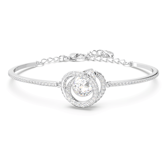 swarovski generation bangle  white  rhodium plated