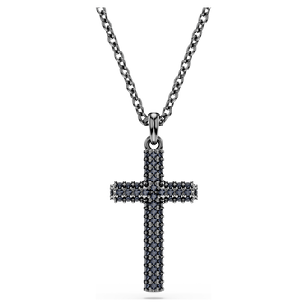 swarovski insigne pendant  cross  gray  ruthenium plated