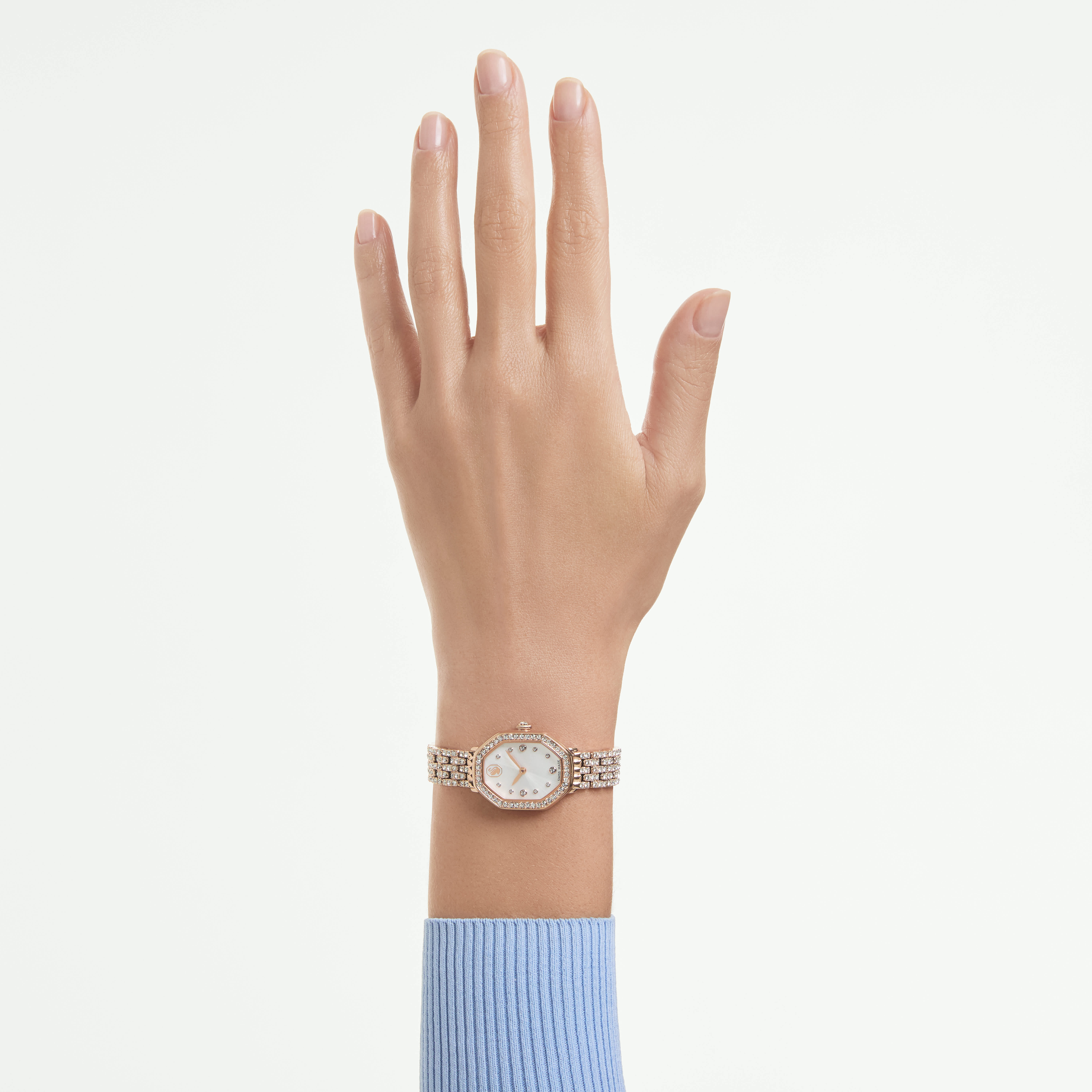 swarovski dextera octagon watch  swiss made  metal bracelet  rose gold tone  rose gold tone finish