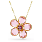 swarovski idyllia pendant flower small pink gold tone plated