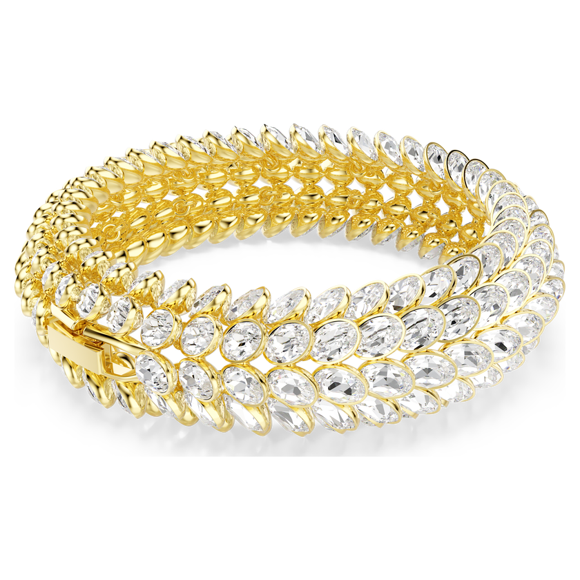 swarovski idyllia bracelet  oval cut  white  gold tone plated