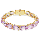 swarovski millenia tennis bracelet octagon cut purple gold tone plated
