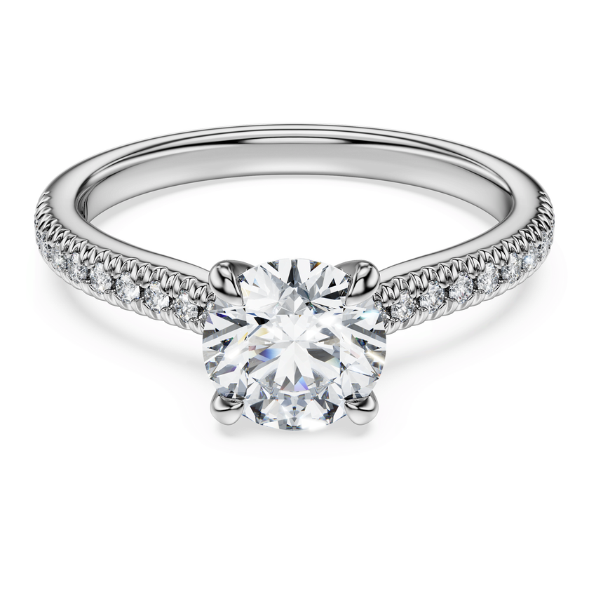 swarovski eternity solitaire ring  lab grown diamonds 1 2 ct tw  round shape  18k white gold