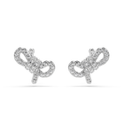 swarovski lifelong stud earrings  pav   bow  white  rhodium plated