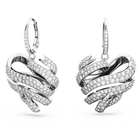 swarovski volta stud earrings heart white rhodium plated