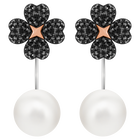 Latisha Pierced Earring Jackets, Black, Mixed Plating