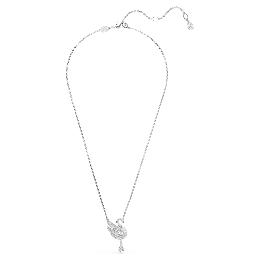 swarovski swan vienna pendant  swan  white  rhodium plated