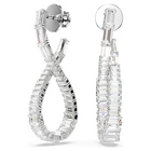 swarovski hyperbola drop earrings infinity white rhodium plated