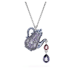 swarovski alice in wonderland pendant teapot purple rhodium plated