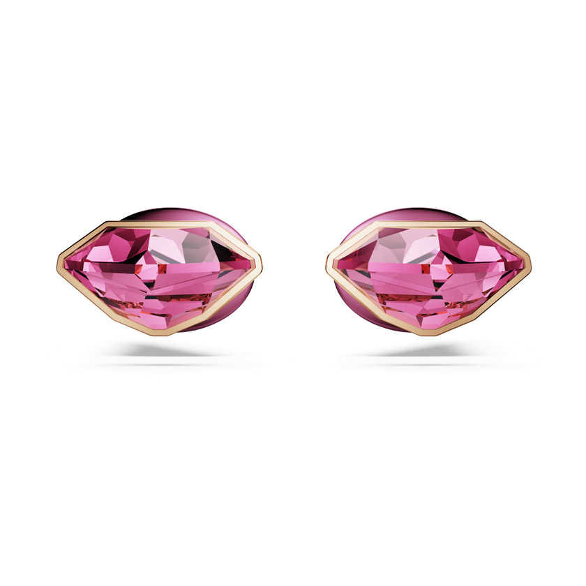 swarovski lucent stud earrings  pav   spike  pink  mixed metal finish