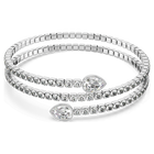 swarovski twisty cuff  mixed cuts  white  rhodium plated
