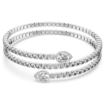 swarovski twisty bangle  pear cut  white  mixed metal finish