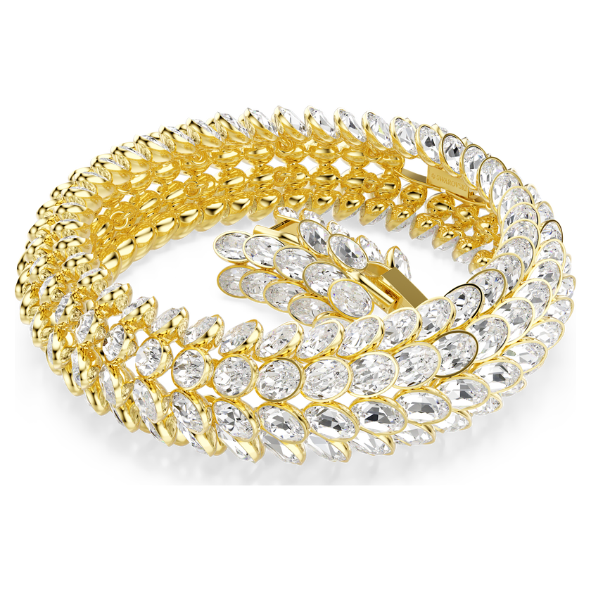 swarovski idyllia bracelet  oval cut  white  gold tone plated
