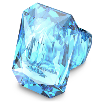 swarovski lucent cocktail ring oversized crystal blue