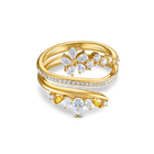 Botanical Ring, White, Gold-tone plated