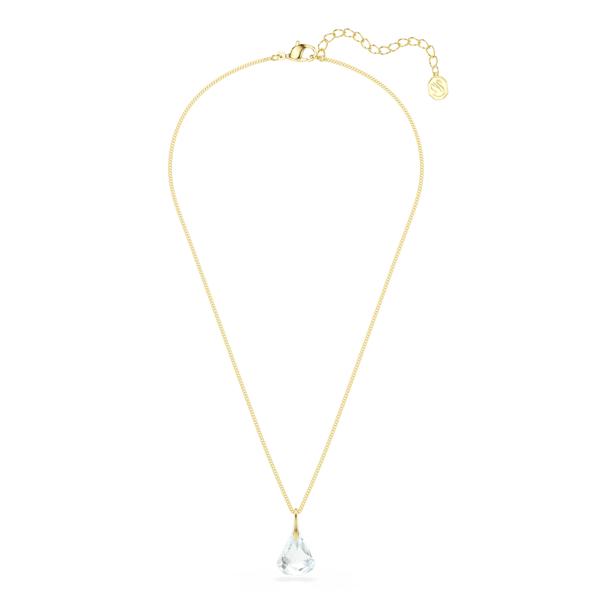 swarovski lunar pendant  oval cut  white  18k gold finish