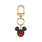 Mickey Bag Charm, Black, Gold-tone plated