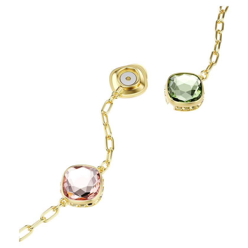 swarovski chroma strandage  octagon cut  green  gold tone plated