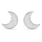 swarovski sublima clip earrings moon white rhodium plated