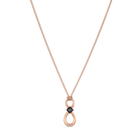Swarovski Infinity Pendant, Black, Rose-gold tone plated
