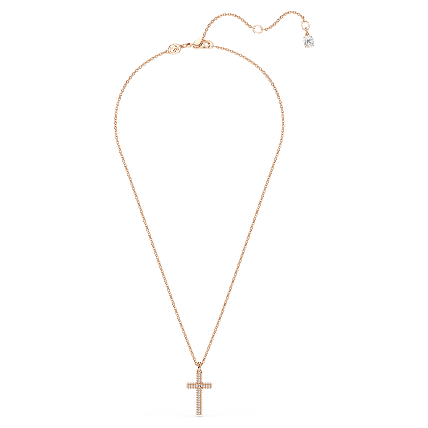 swarovski insigne pendant  cross  white  rose gold tone plated