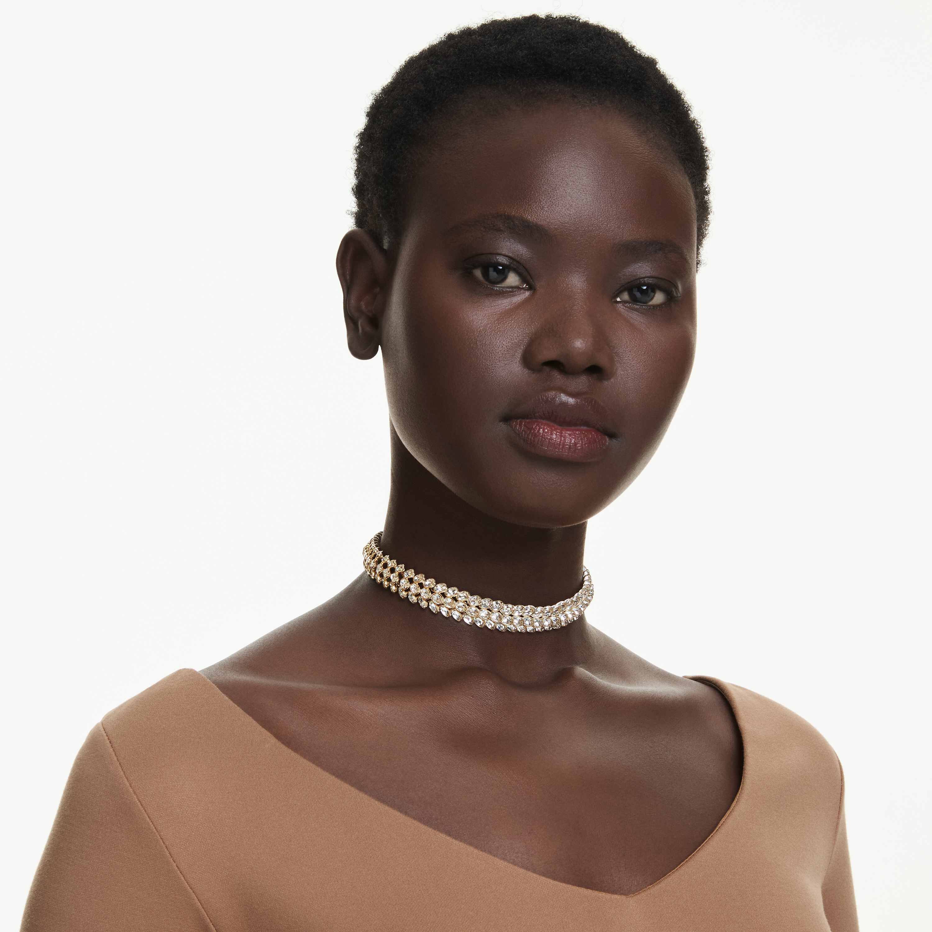 swarovski idyllia choker  oval cut  white  gold tone plated