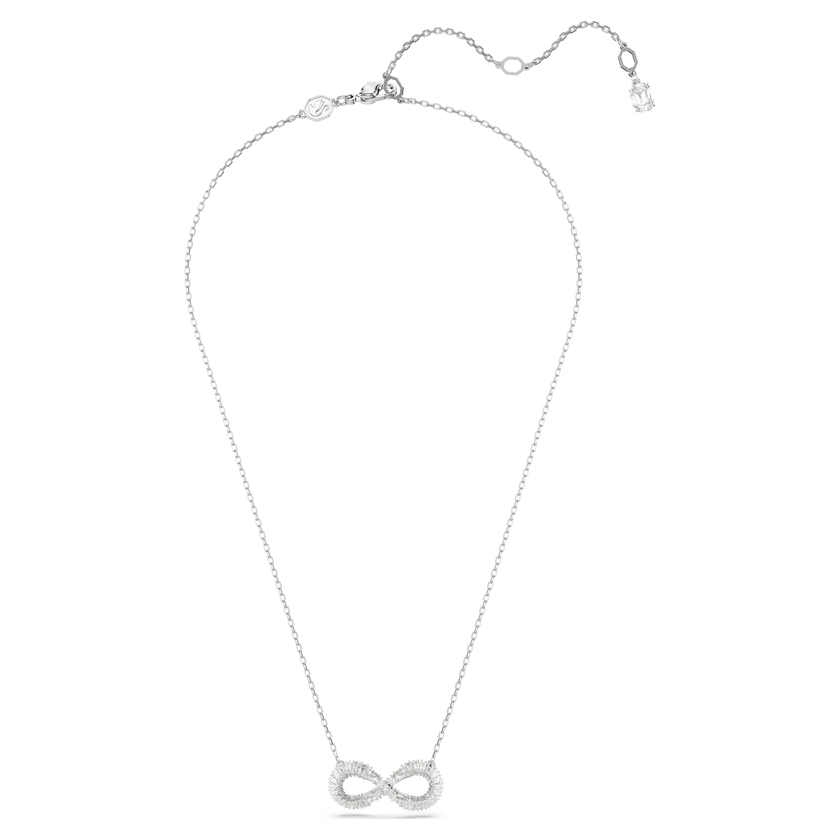 swarovski hyperbola pendant  infinity  white  rhodium plated