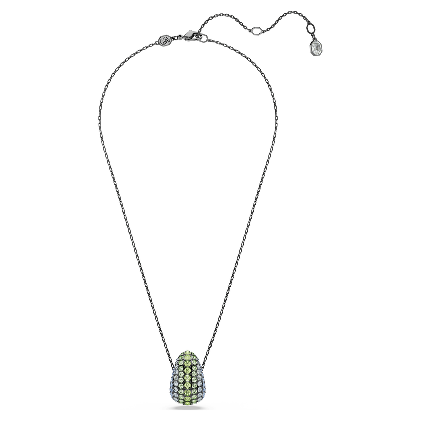 swarovski sublima pendant  round cut  multicolored  ruthenium plated