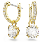 swarovski stilla drop earrings round cut white gold tone plated