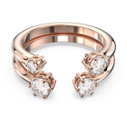 Constella ring, Set (2), Round cut, White, Rose gold-tone plated