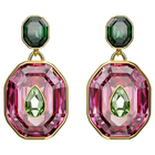 swarovski chroma drop earrings mixed cuts multicolored gold tone plated