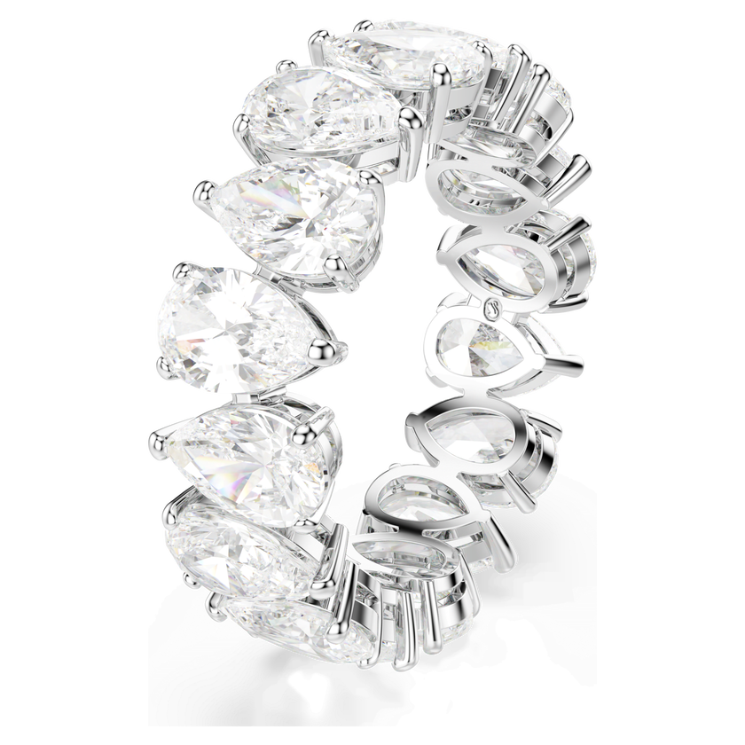 swarovski matrix vittore ring  pear cut  white  silver tone finish