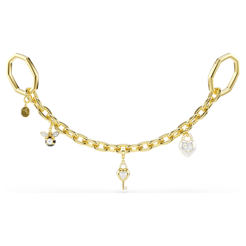 swarovski bag charm  mixed cuts  white  gold tone plated