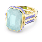 swarovski chroma ring octagon cut multicolored gold tone plated