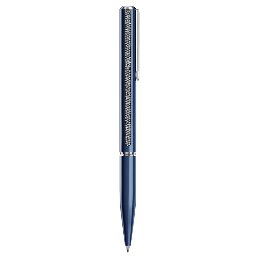 swarovski crystal shimmer glide ballpoint pen  blue  blue lacquered  chrome plated