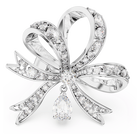 swarovski volta cocktail ring bow large white rhodium plated