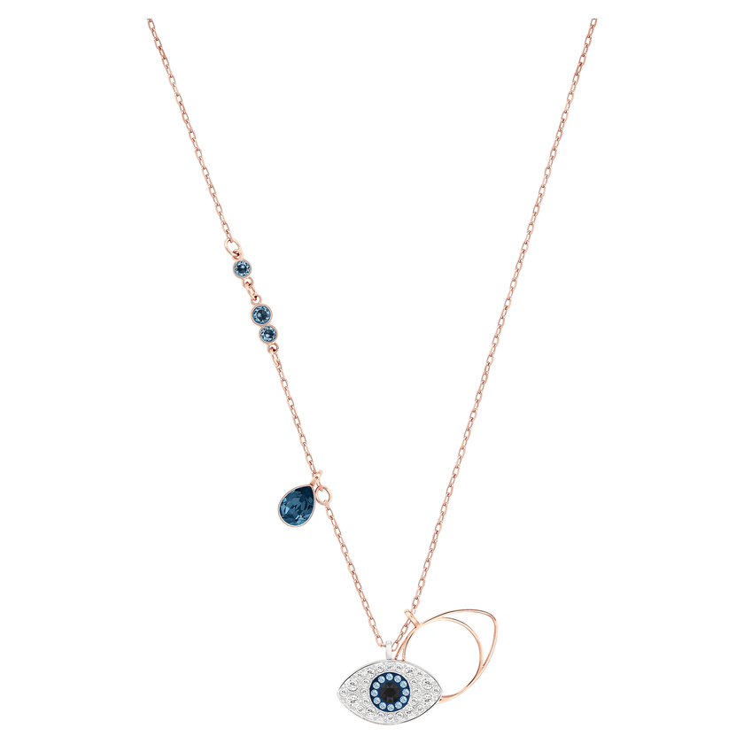 swarovski symbolica pendant  evil eye  blue  mixed metal finish