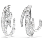 swarovski vienna clip earrings  mixed cuts  white  rhodium plated