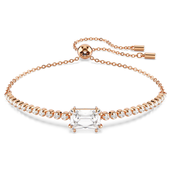 swarovski matrix tennis bracelet mixed cuts white rose gold tone plated