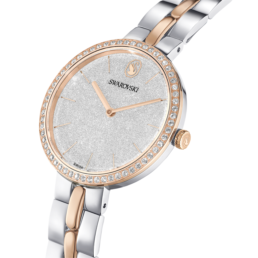 swarovski cosmopolitan watch  swiss made  metal bracelet  silver tone  mixed metal finish