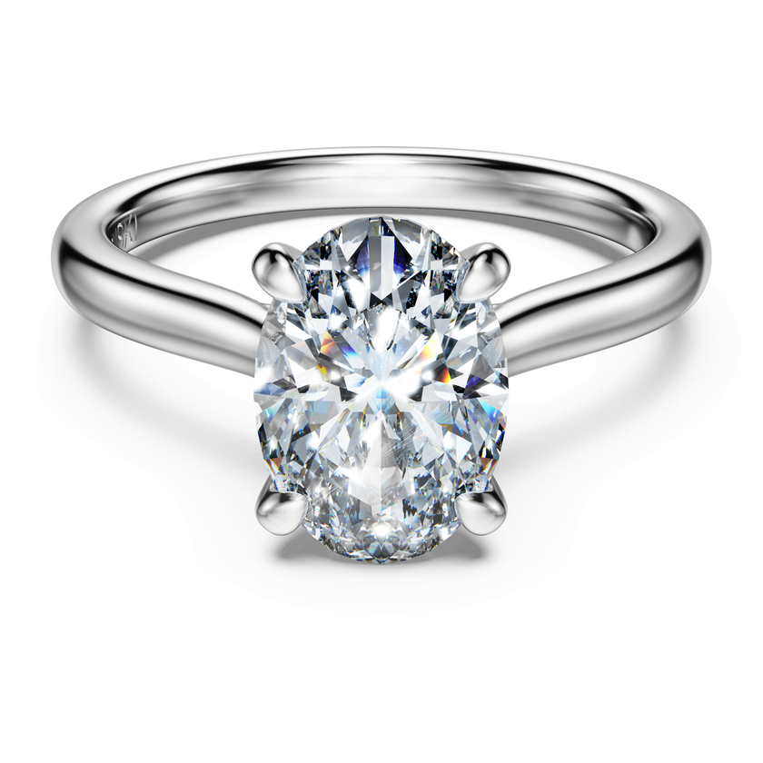 swarovski eternity solitaire ring  laboratory grown diamonds 2 ct tw  oval cut  18k white gold