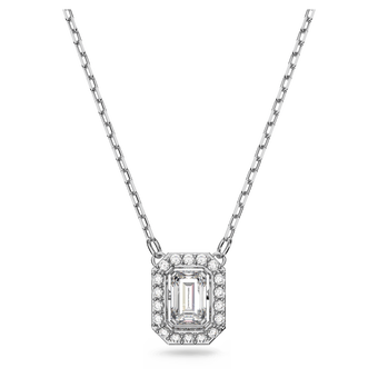 swarovski una necklace octagon cut white rhodium plated