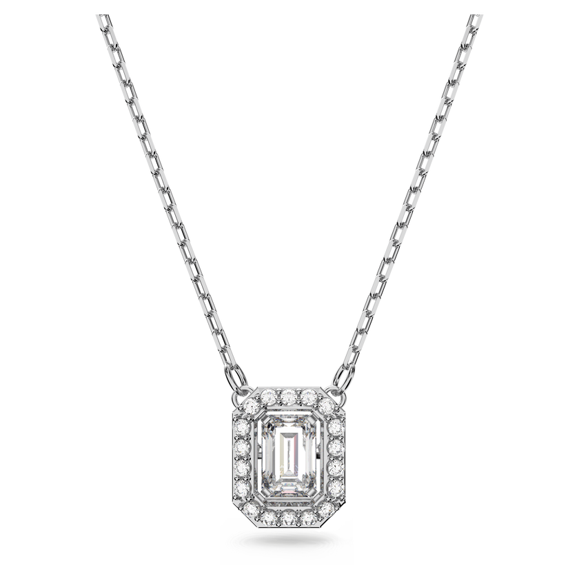 swarovski una necklace  octagon cut  white  rhodium plated