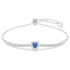 swarovski one bracelet  mixed cuts  heart  blue  rhodium plated