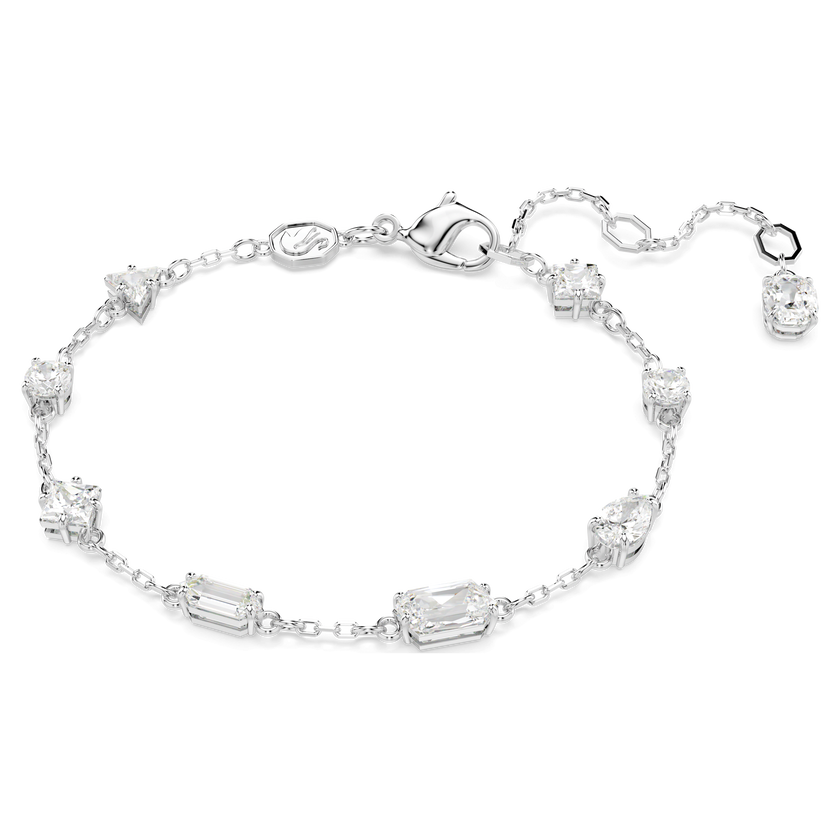 swarovski mesmera bracelet  mixed cuts  scattered design  white  rhodium plated