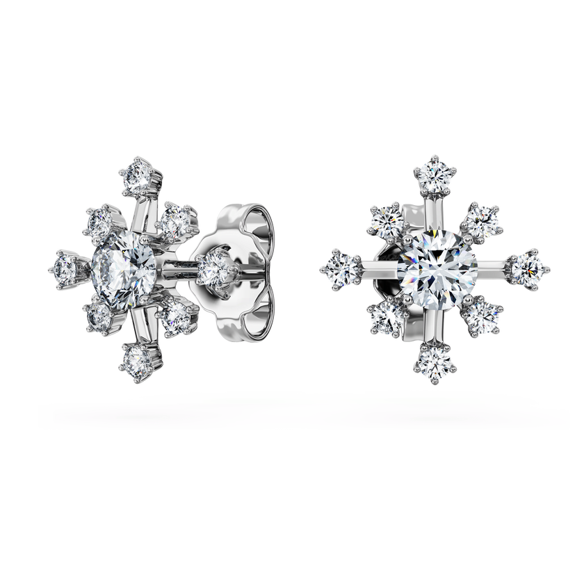 swarovski galaxy stud earrings  laboratory grown diamonds 0 5 ct tw  18k white gold