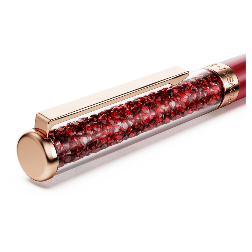 swarovski crystalline ballpoint pen  red  pink lacquered  rose gold tone plated