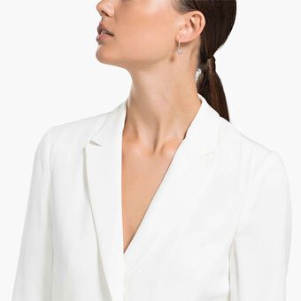 swarovski sparkling dance drop earrings  round cut  white  rose gold tone plated