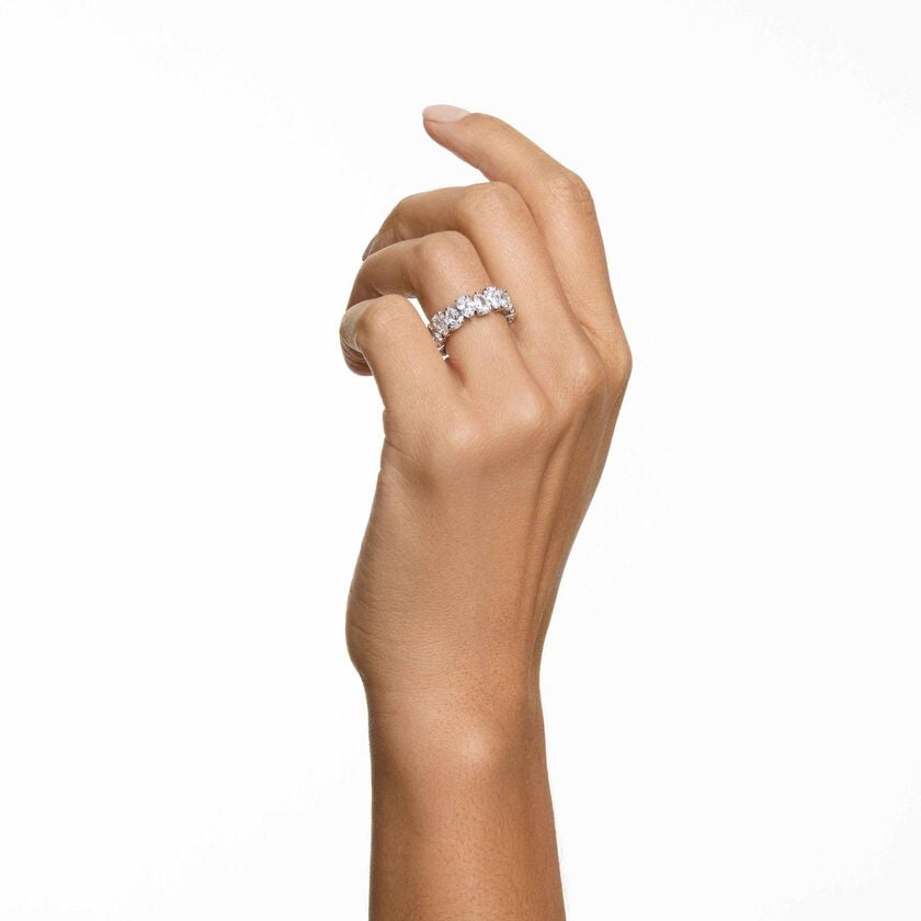 swarovski matrix vittore ring  pear cut  white  silver tone finish